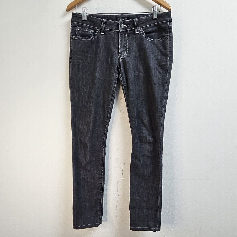PrAna Jeans Women 6/28 Black Denim Kara Narrow Leg Low Rise Cuffed